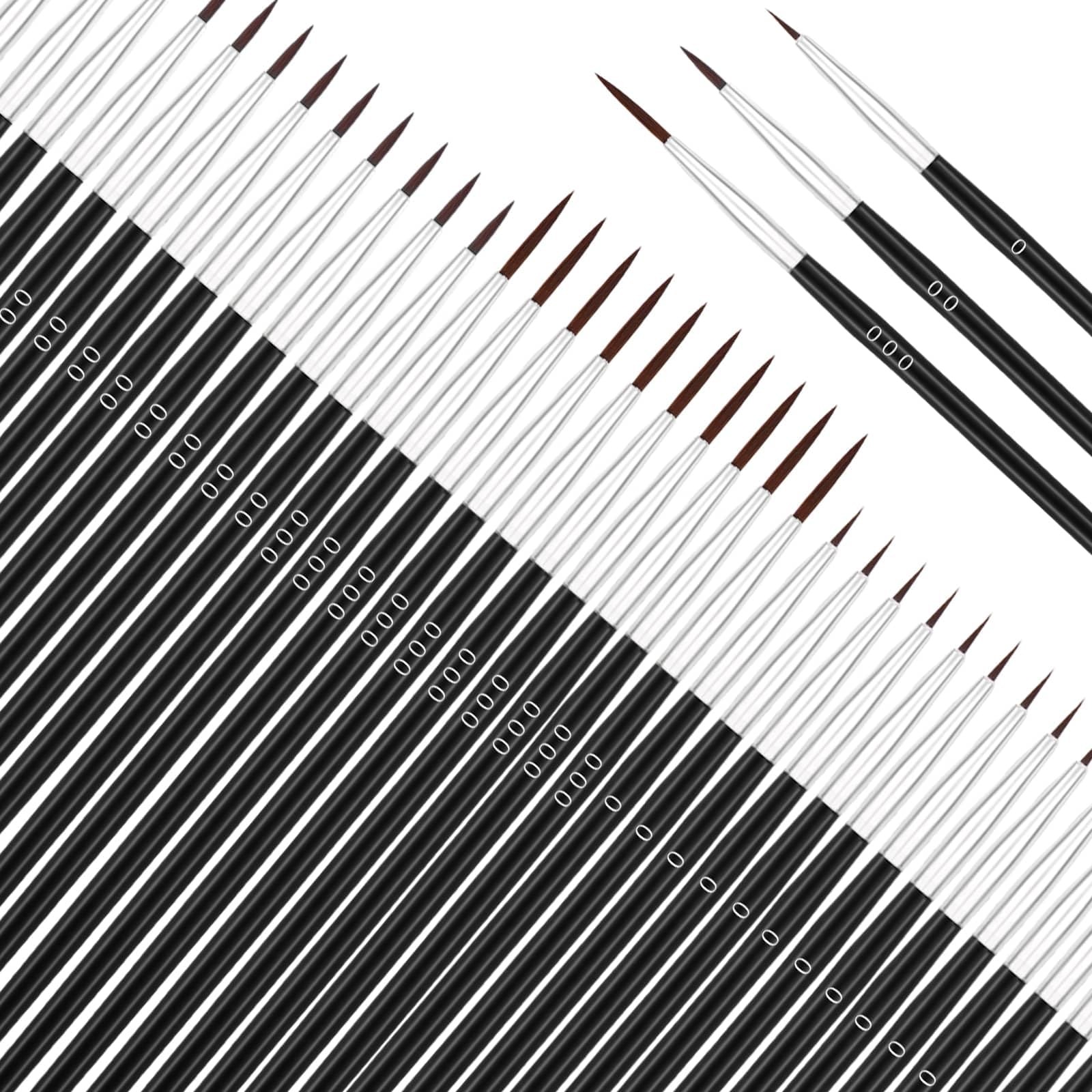 60pcs Fine Tip Detail Paint Brushes Set #000 #00 #0 Miniature Liner