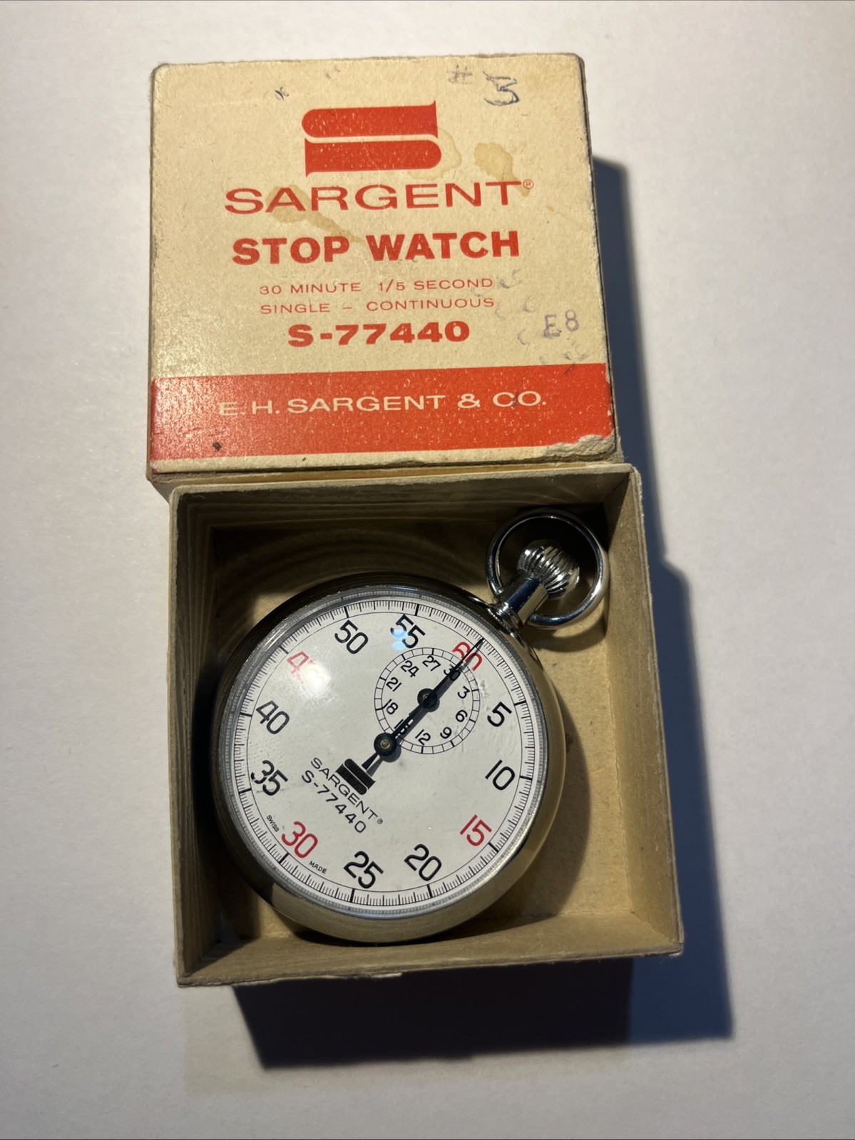 Sargent Stop Watch 30 Minut 1/5 Second S-77440