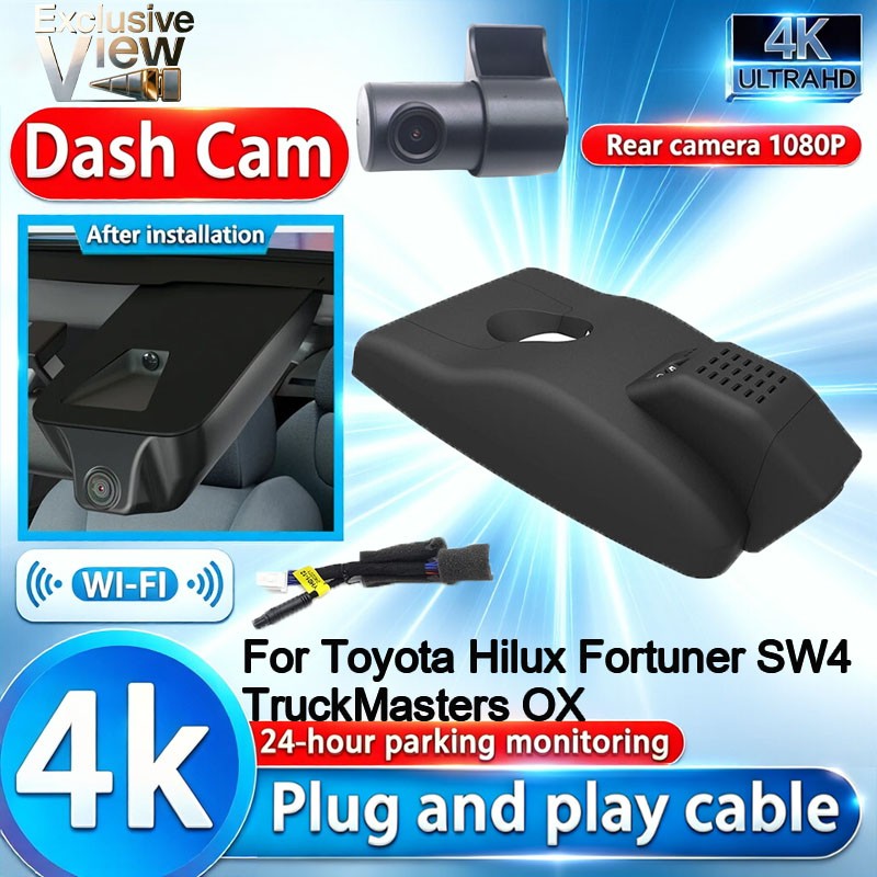 4K 2160P Wifi DVR Dash Cam Camera for Toyota Hilux Fortuner SW4 TruckMasters OX