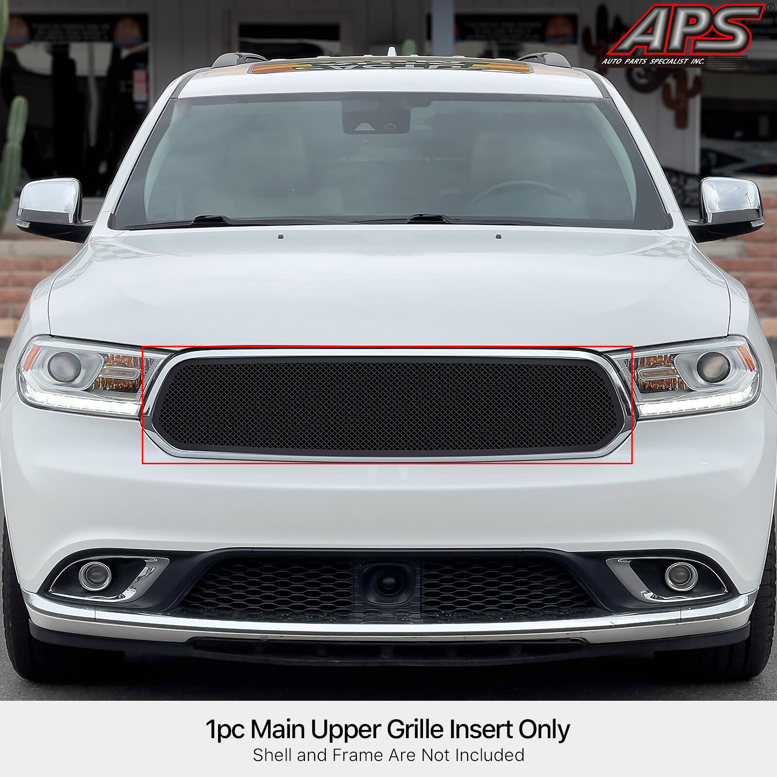 Fits 2014-2020 Dodge Durango Main Upper Stainless Black Mesh Grille Insert