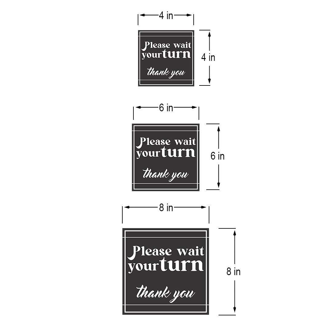 Square Plus Please Wait Your Turn Thank You Wall or Door Sign