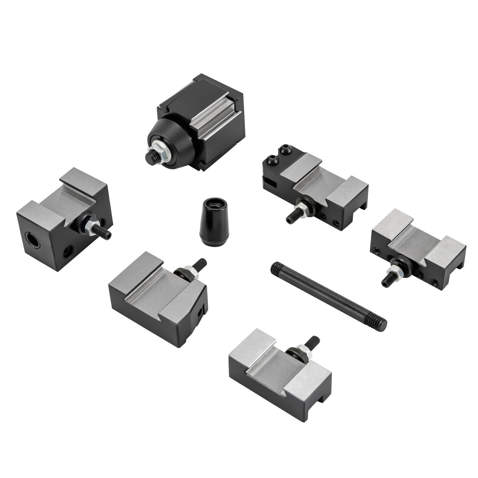 6 Pack Wedge Type Quick Change Tool Post Sets For 6-9" Swing Mini Lathe Black
