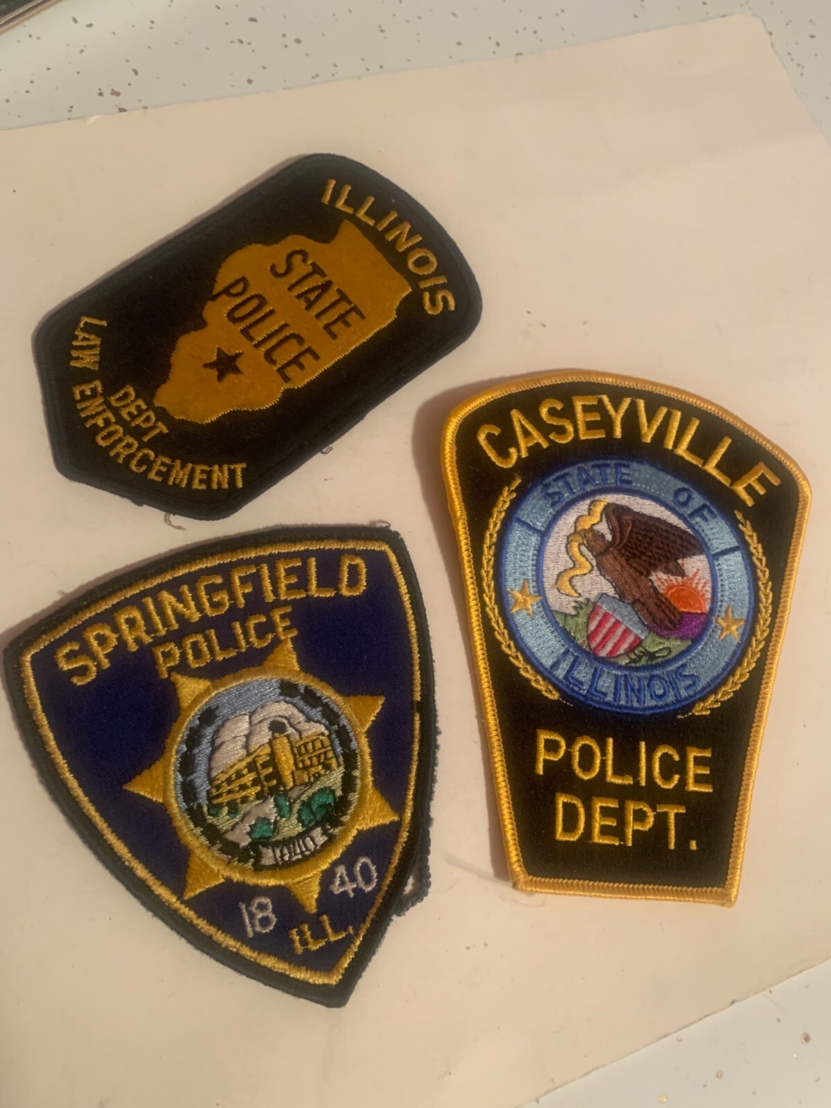 CASEYVILLE POLICE DEPT. PATCH PLUS 2 OTHERS SPRINGFIELD POLICE DEPT & STATE POLI