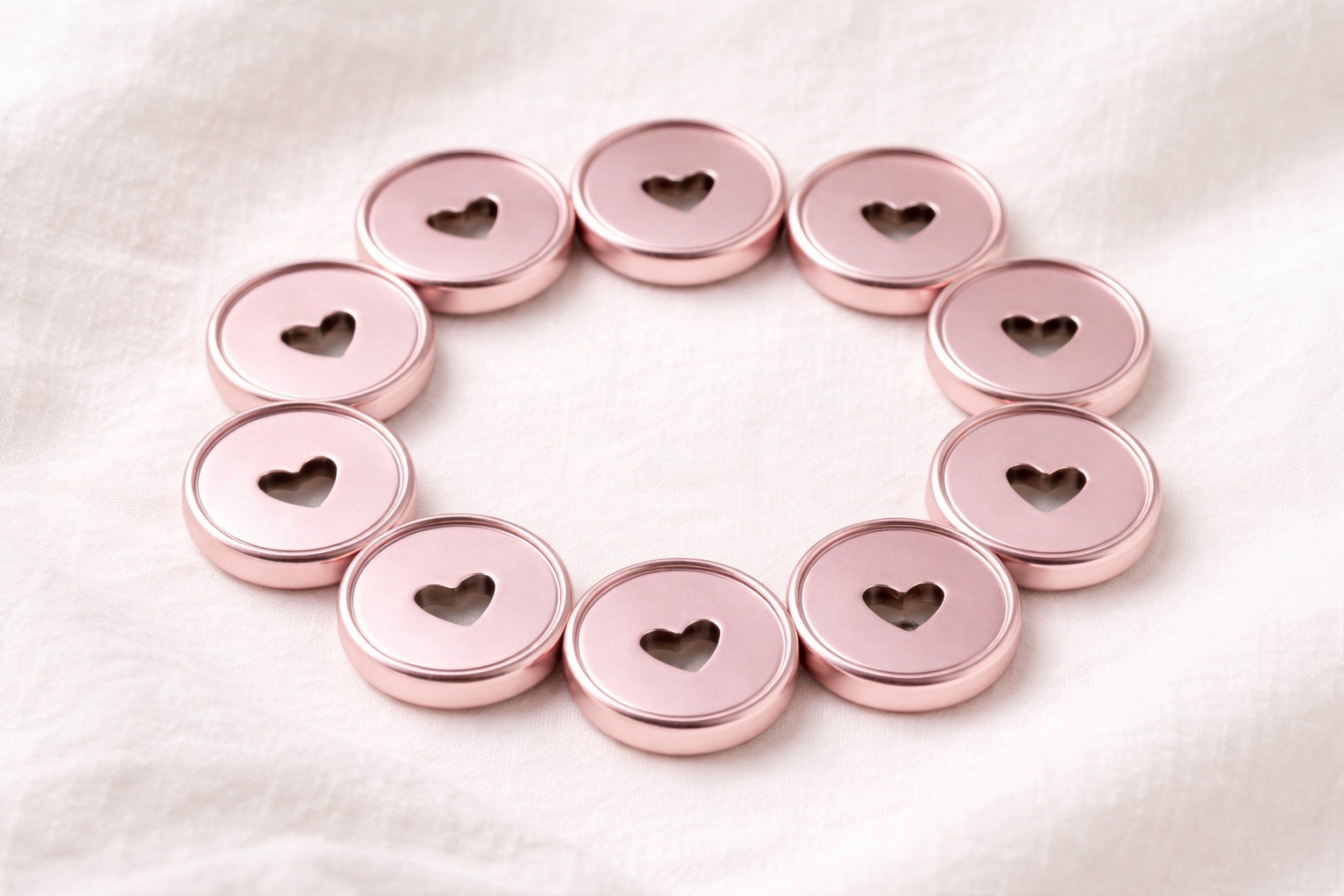 Happy Planner MINI Pink Metal Discs Set of 11 Heart Cutout Disc Bound 0.75”