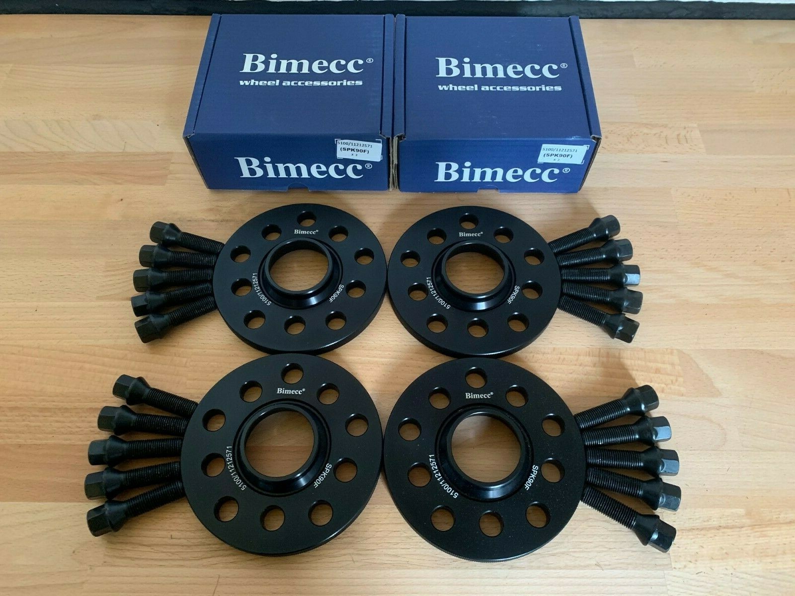 2 x 12mm 2 x 15mm Bimecc Hubcentric Wheel Spacers 5x100/112 57.1 Tapered Bolts