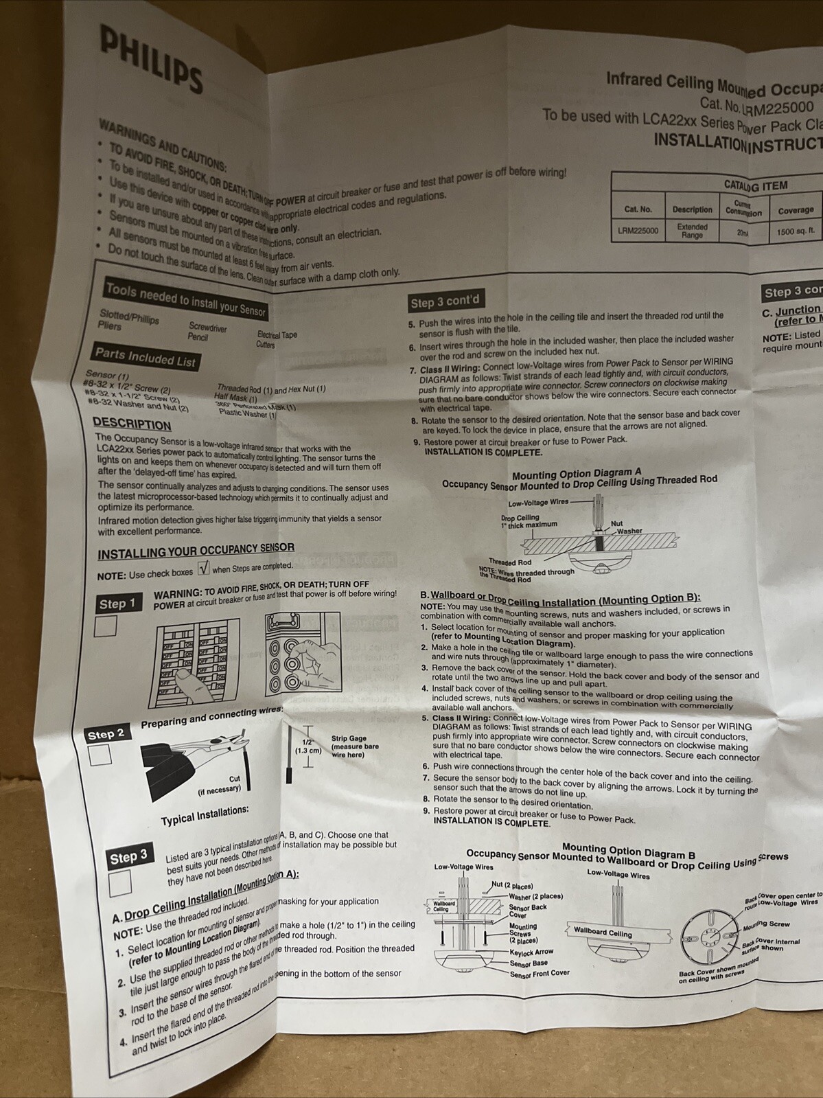 2 Phillips Ceiling Occupancy Motion Sensors 360 24 VDC NIB & (1) Power Pack