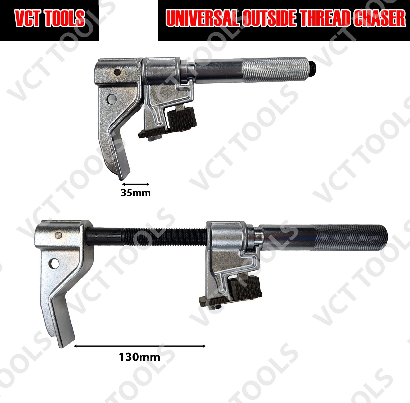 Universal Outside Thread Chaser Repair Tool Restores Threads & Bolts 5-130mm