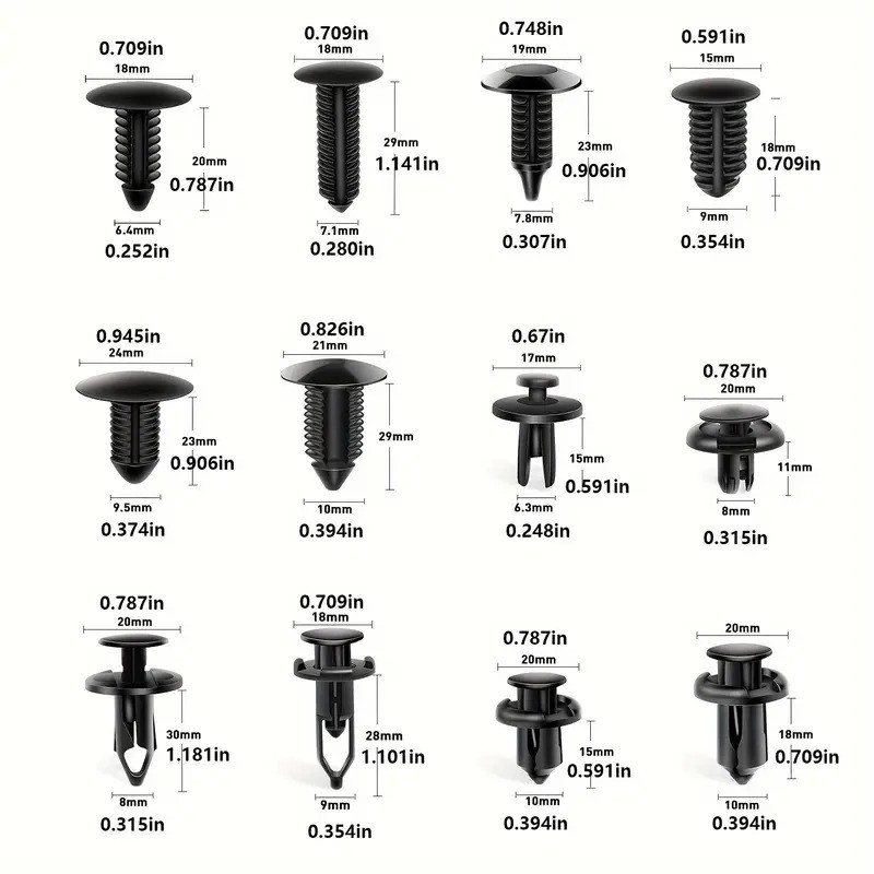 Car Bumper Retainer Clips Plastic Rivets Fasteners Home Kitchen Durable