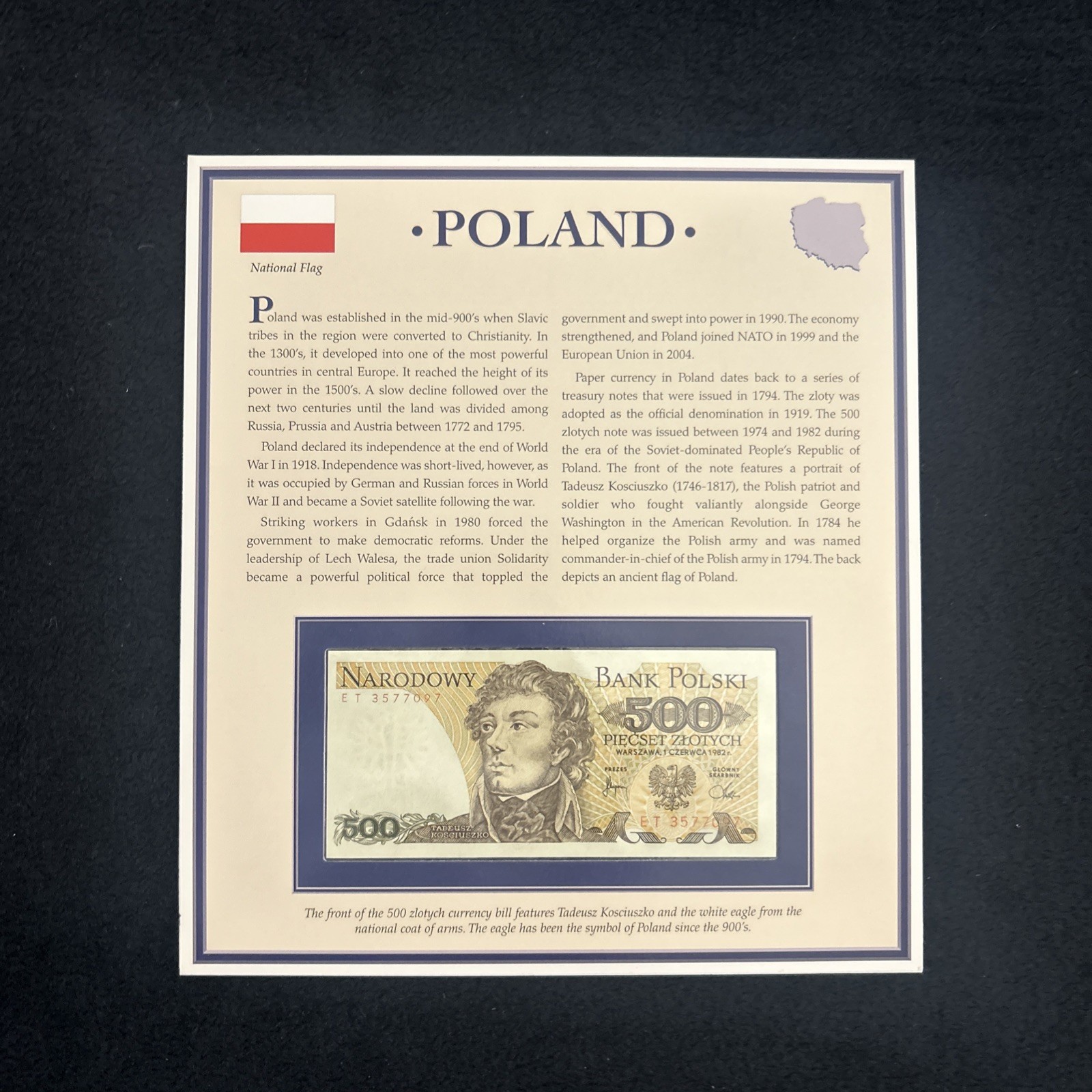 Poland Historic Currency From Around the World postal commemorative society