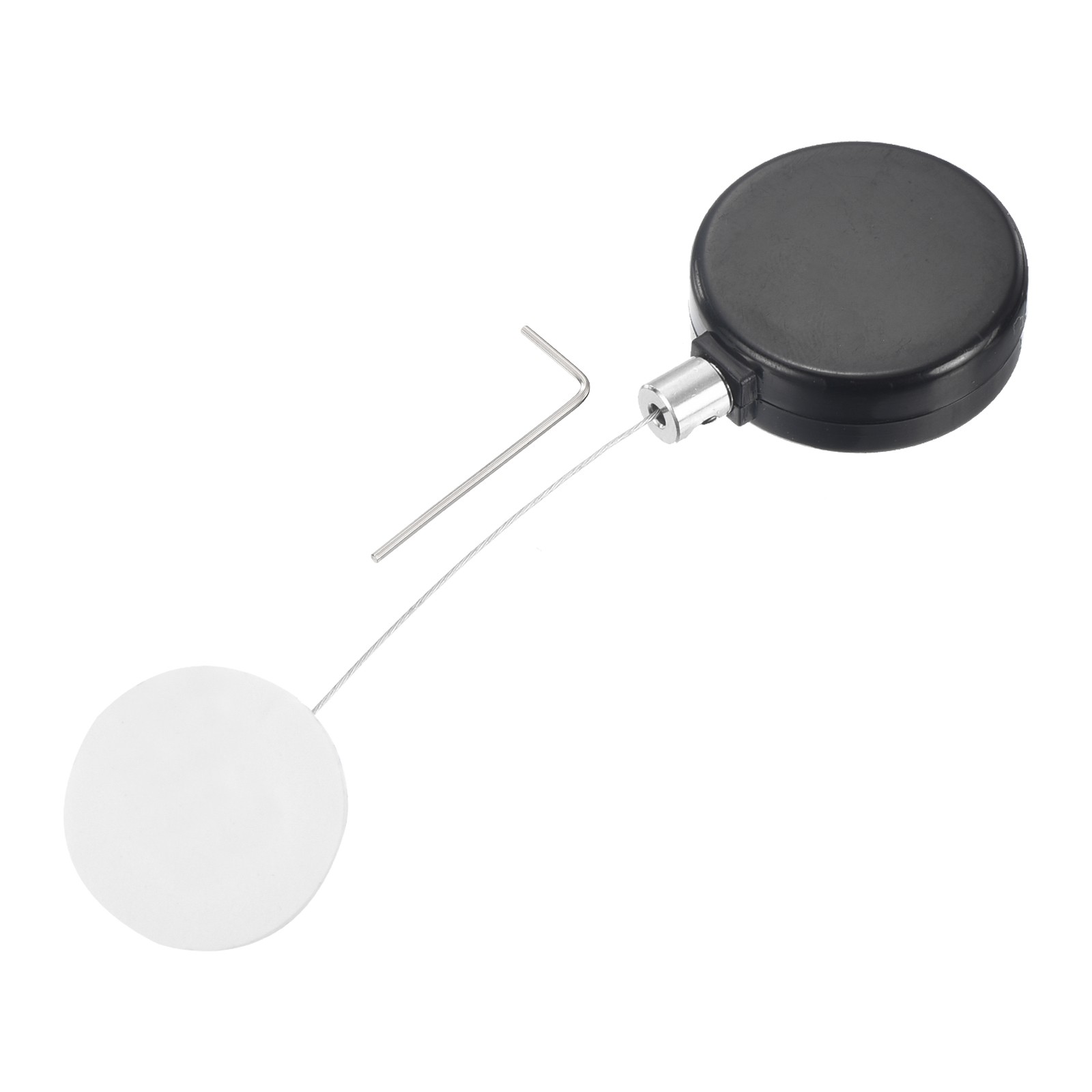 1.8ft Retractable Cable Security Lock with Round Patch Wrench, Black