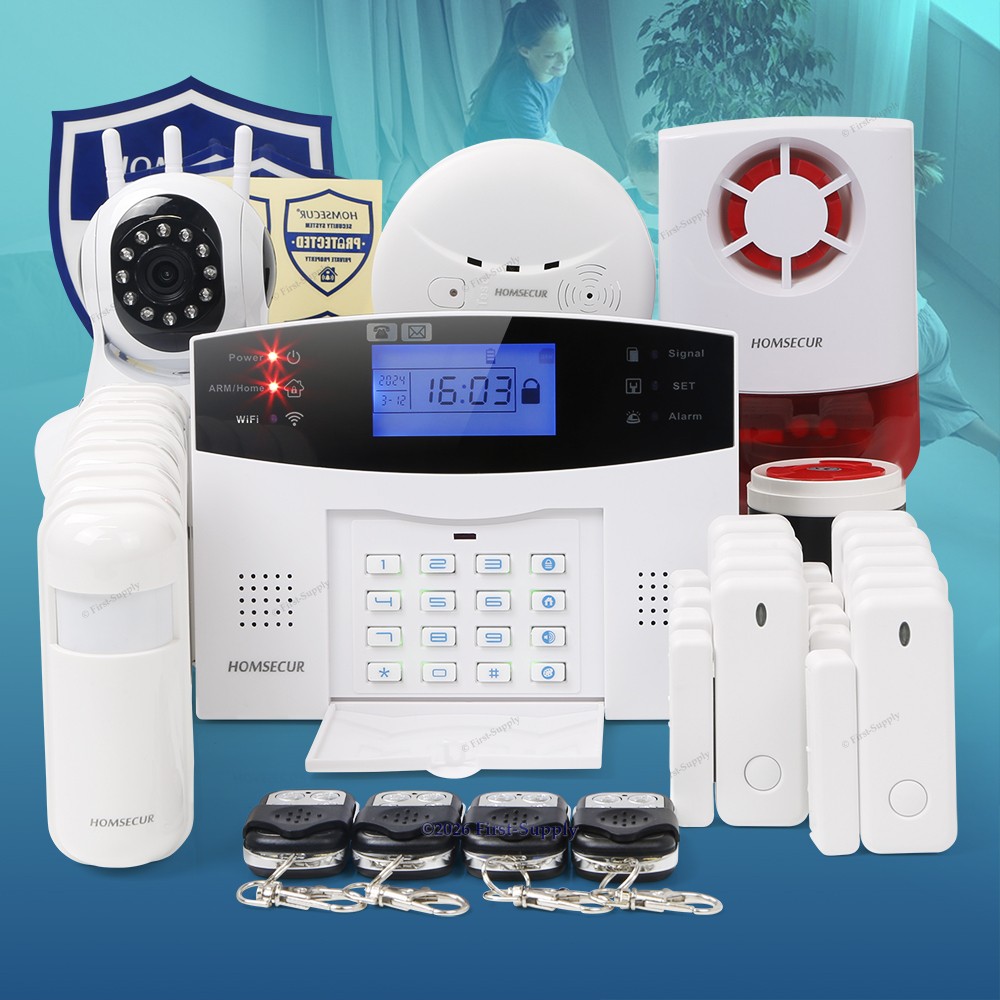 HOMSECUR Wireless &wired WIFI 4G SMS Autodial Home Alarm System IOS/Android APP