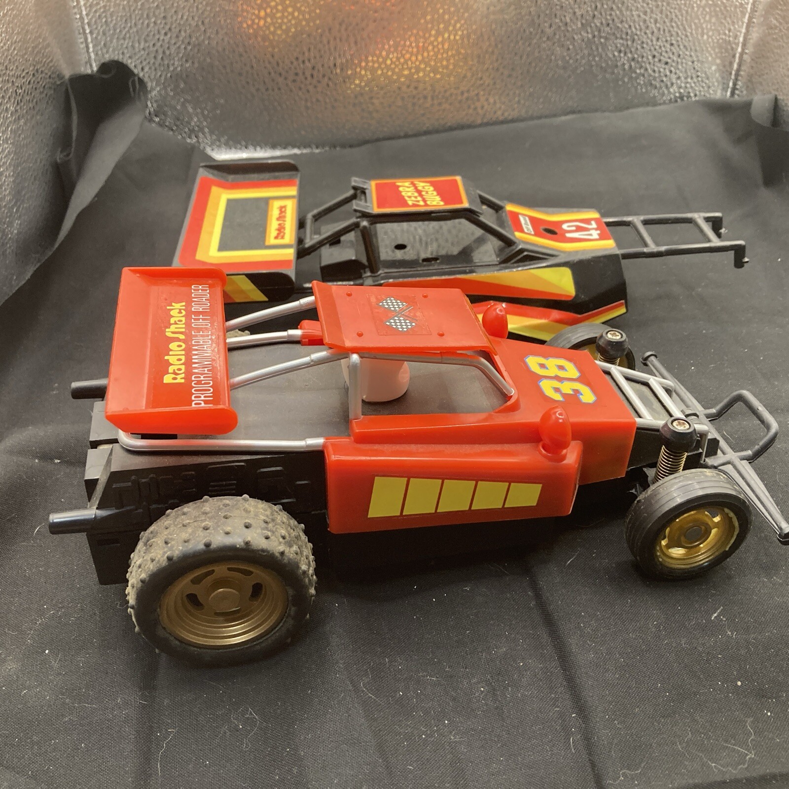 Vintage Radio Shack Radio Controlled Frame Buggy  RC Car Parts / repair Untested