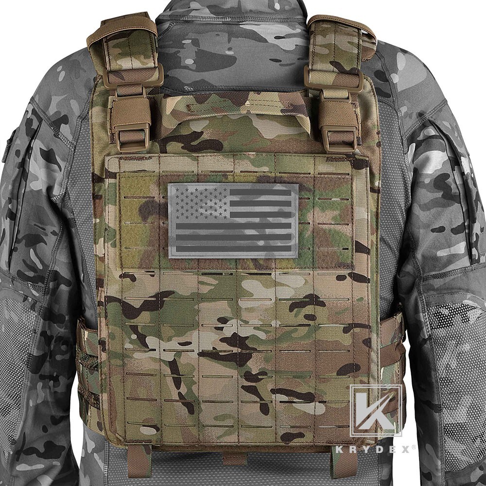 KRYDEX Tactical Plate Carrier Quick Release MOLLE Panel with Clip Ranger Green