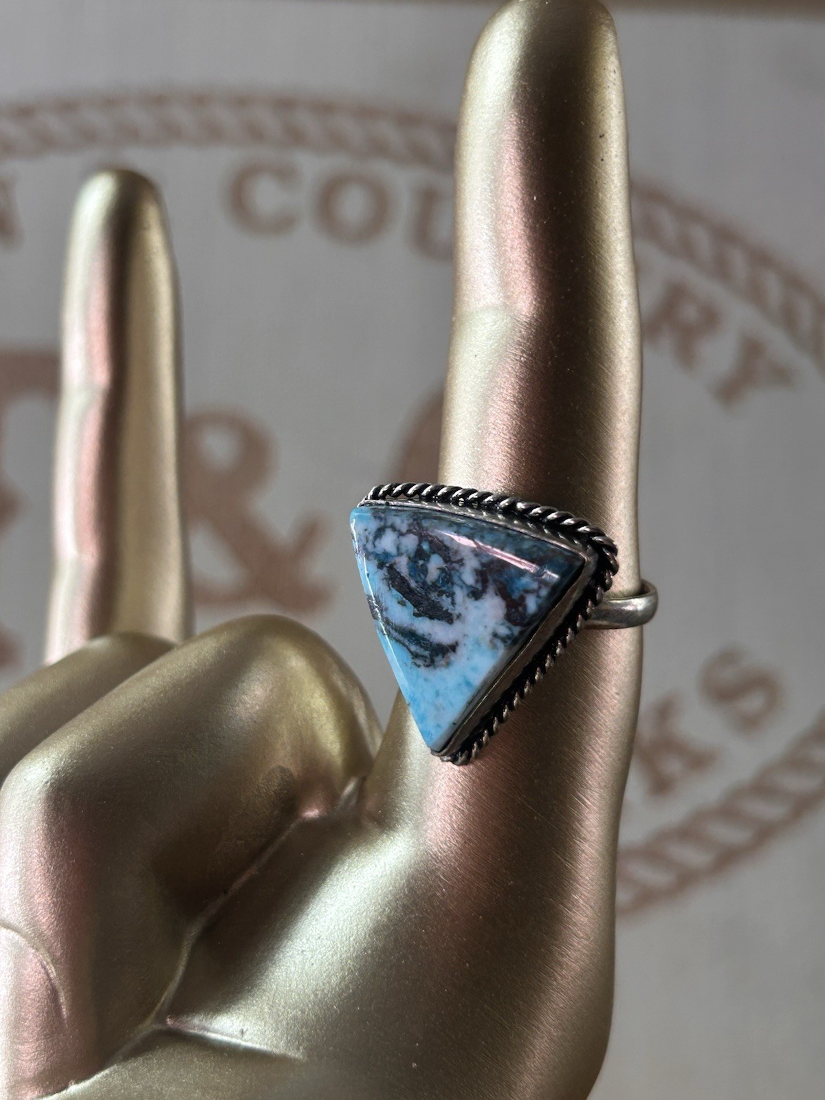 Native American Inspired Handmade Genuine Azurite Statement Ring (9)