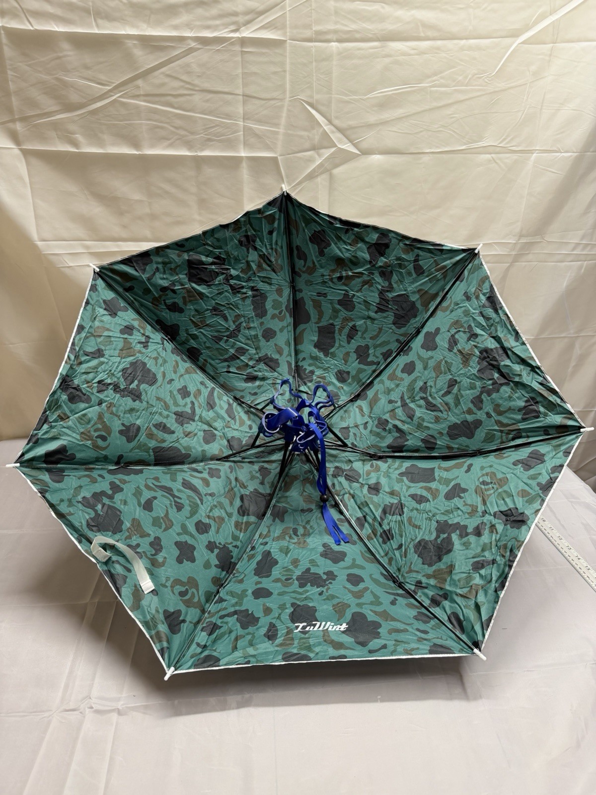 LuWint Women's and men’s Compact Folding Umbrella Green Camouflage Silver Cover