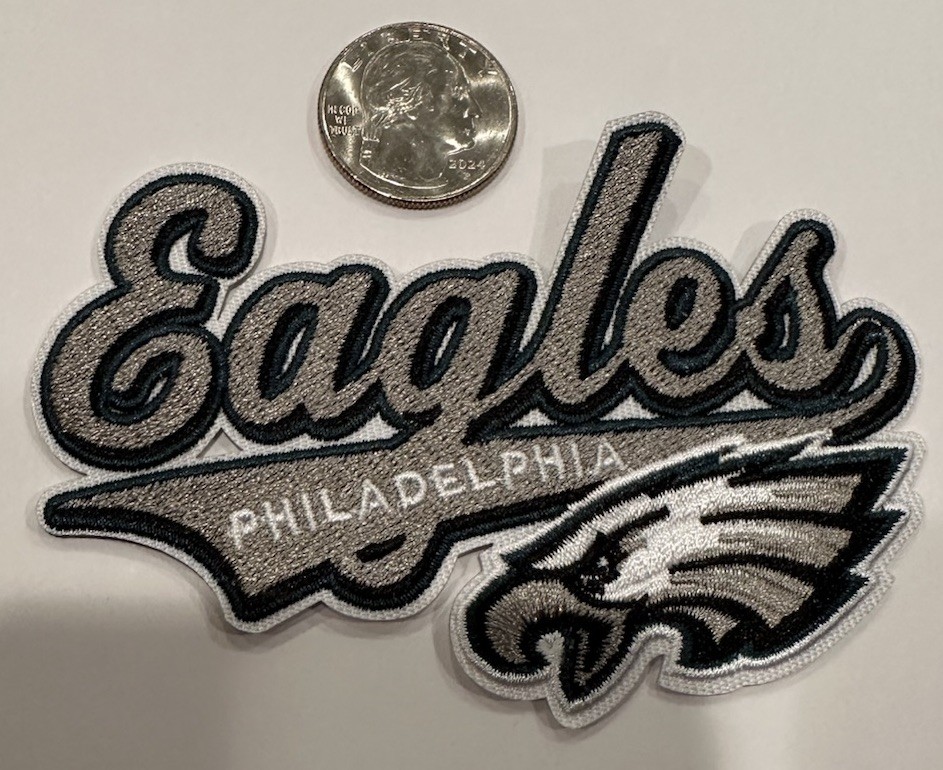 Philadelphia Eagles Embroidered iron on logo patch Approx 4”x 2.5” Awesome!