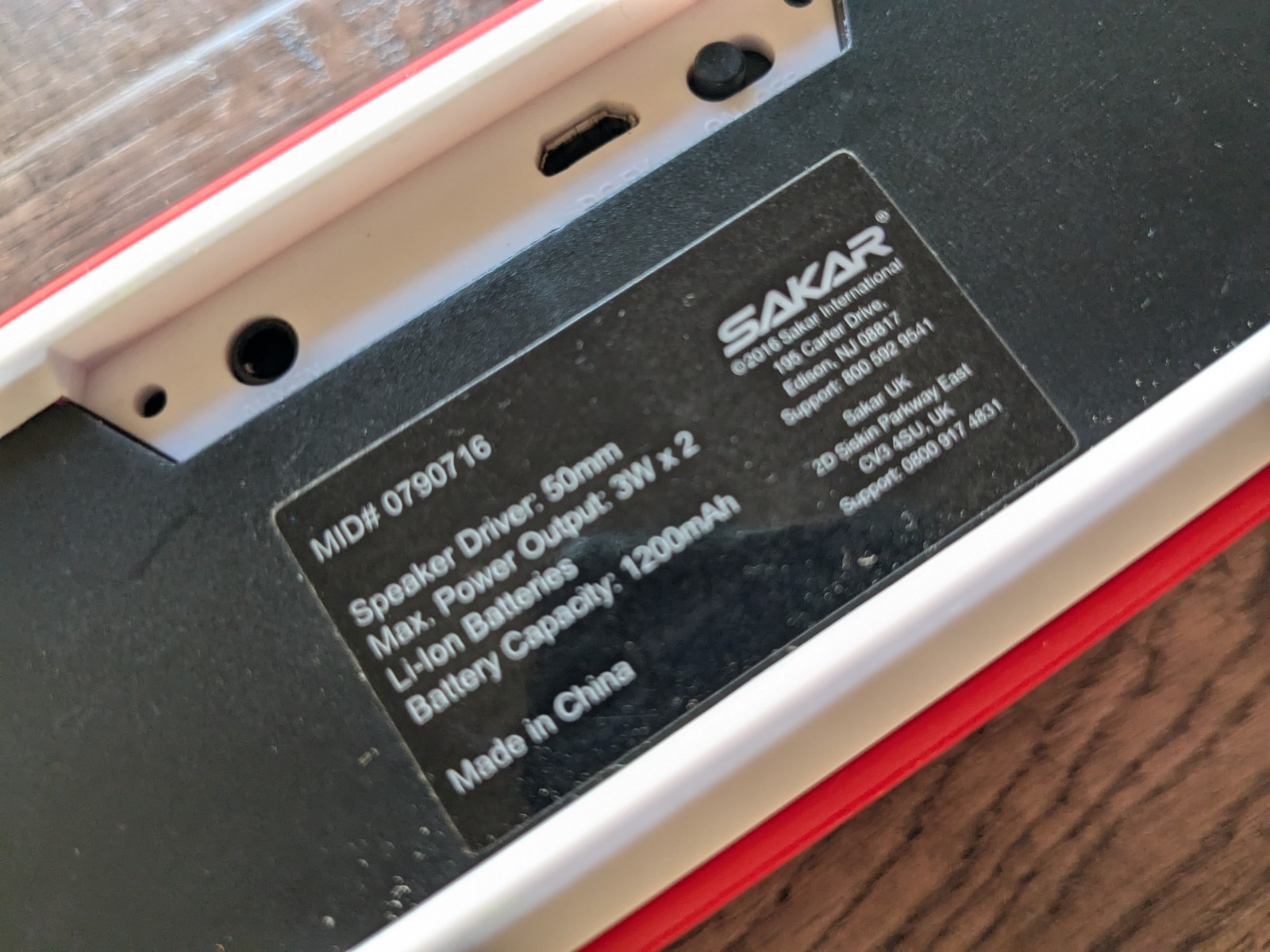 SAKAR Bluetooth Red Lifeguard Portable Speaker with Flashlight