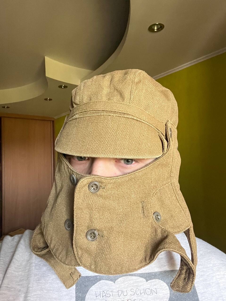 Vintage 70s Ninja Military Men’s Hat Cap Futuristic Style Army Desert Balaclava