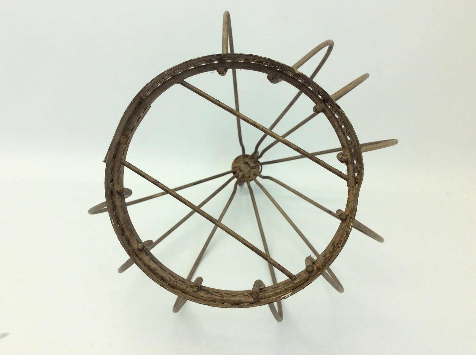 Unusual Caged Hanging Planter Hanger Cage Rustic Used Decorative