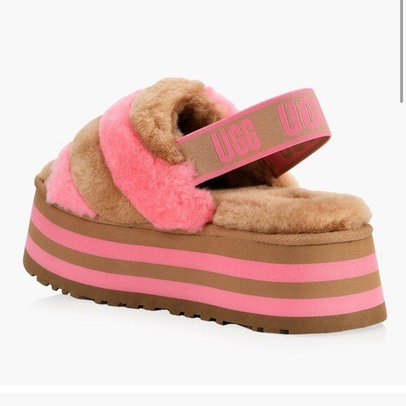 🛍🎁 UGG Women's Disco Stripe Slide Pink Slipper 6