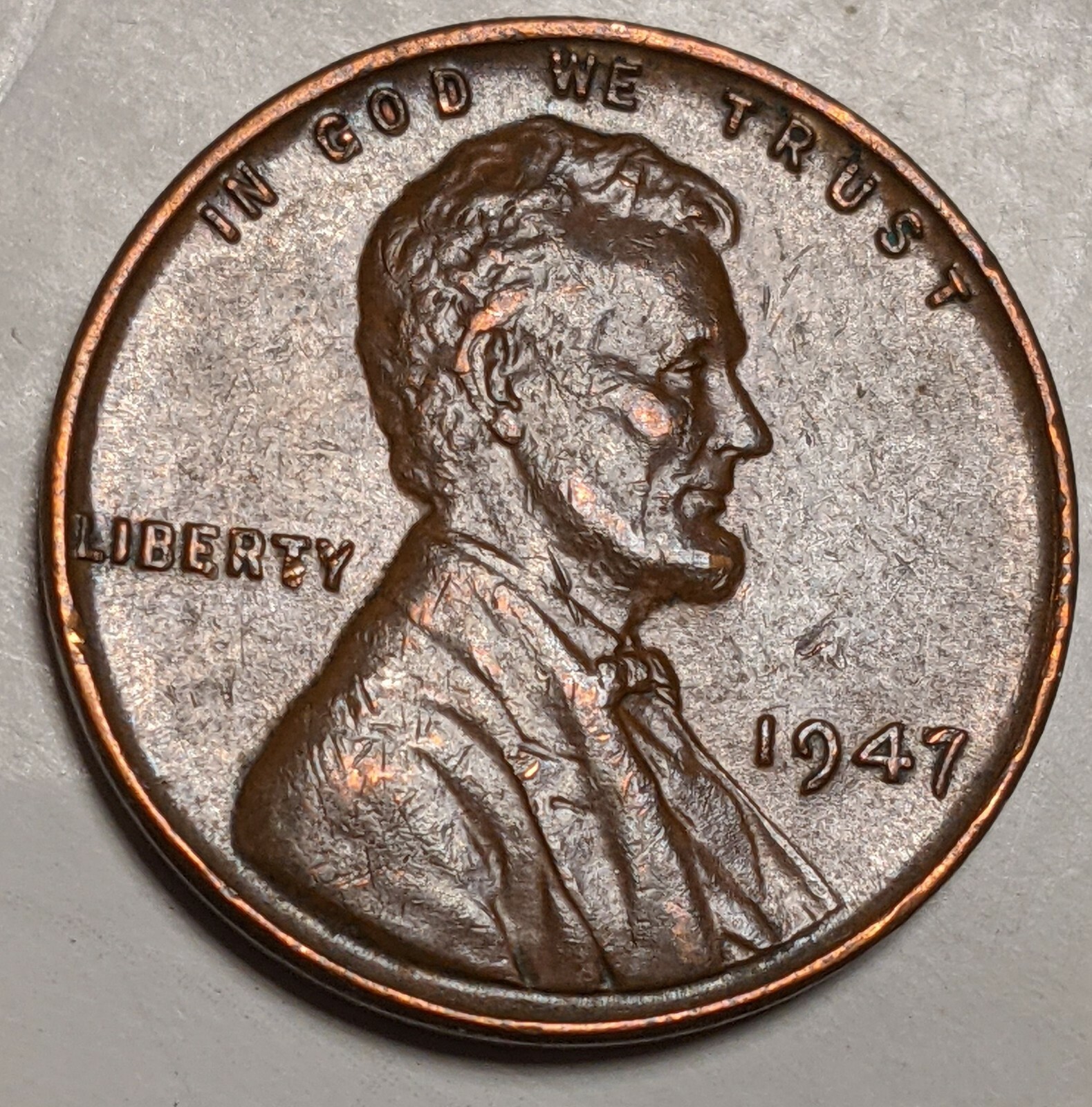 1947 Lincoln Wheat Cent Doubled Die Reverse 1947P-1DR-002 VV Listing Penny