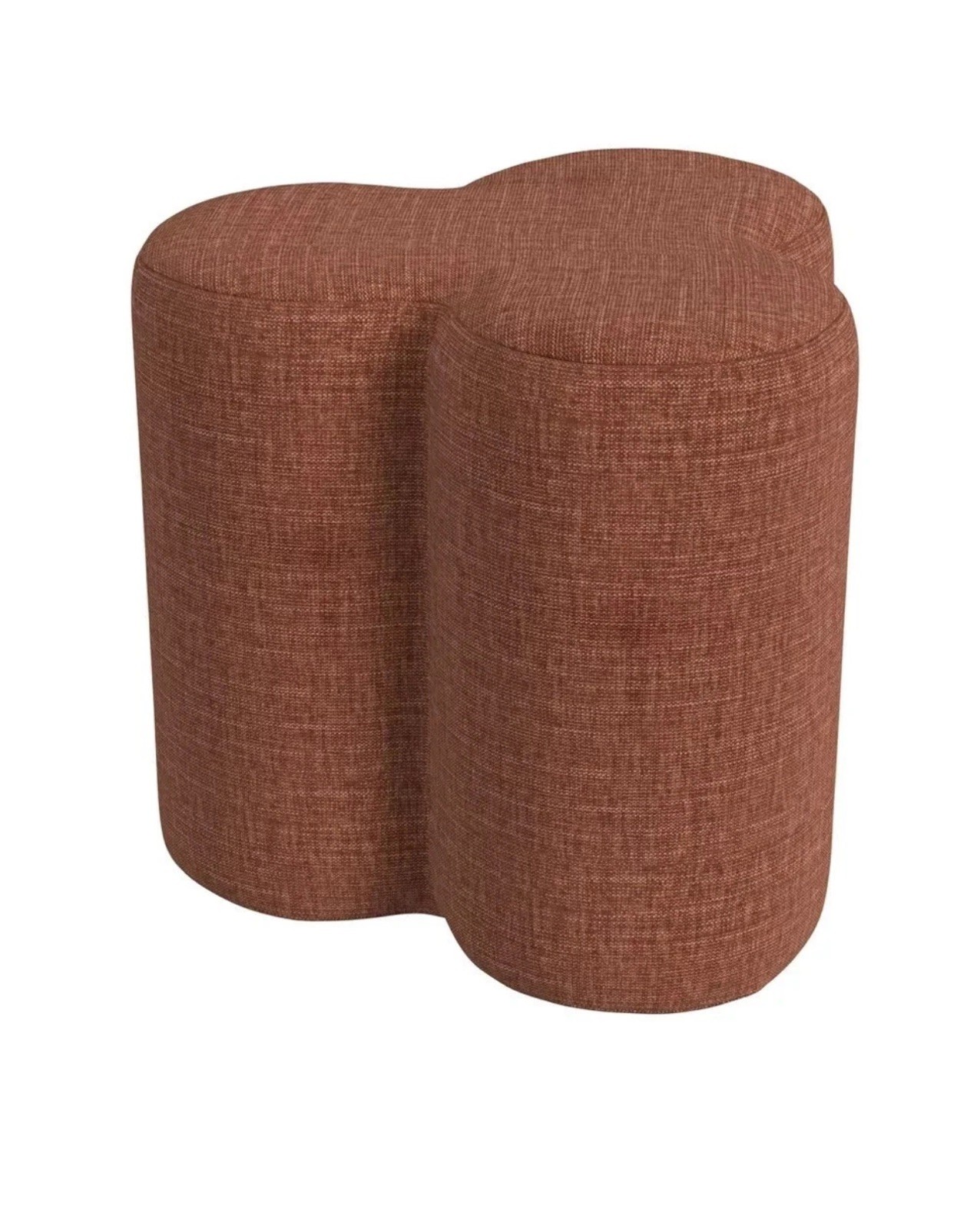 New Homepop Rust Chenille Clover Shaped Ottoman H 18.25" W 18.25" D 18.25"