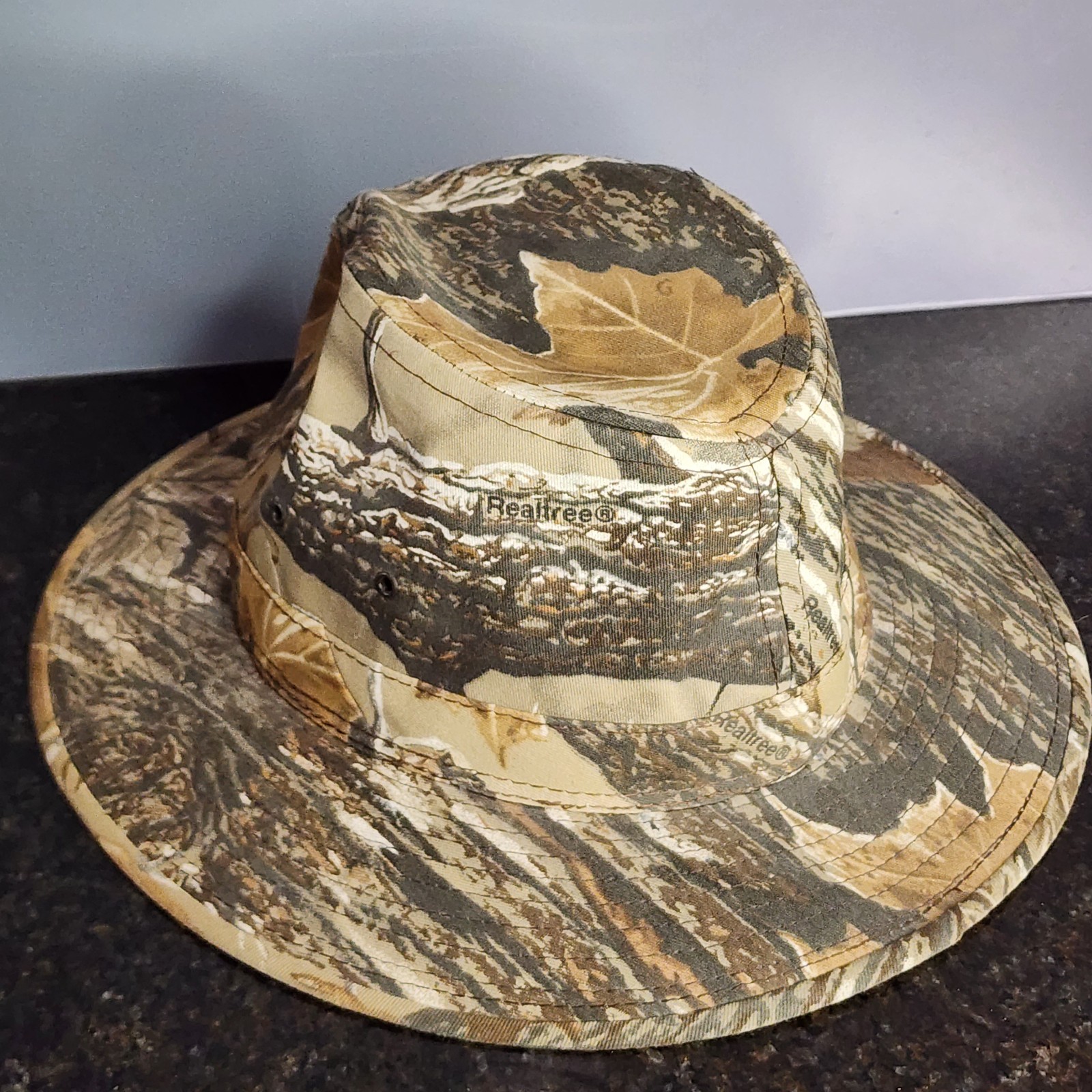 Vintage Realtree Advantage Camo Fedora Hat Safari Outback Hunting Mens Large USA