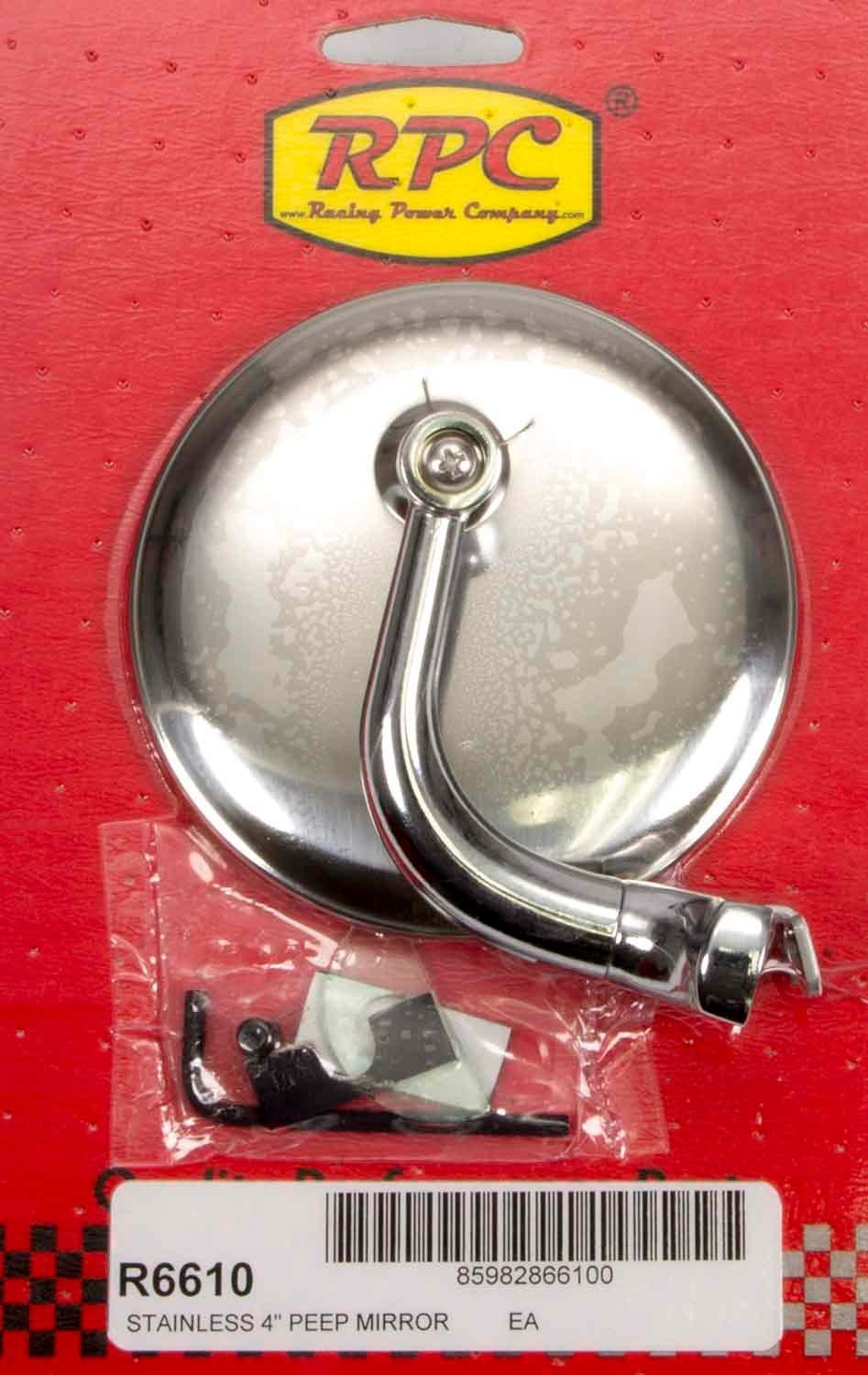Racing Power Stainless Peep Mirror W/Short Arm 4in R6610