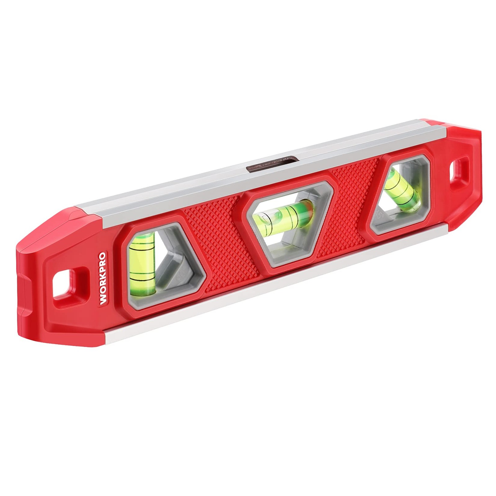 9 Inch Magnetic Torpedo Level Aluminum Alloy 3 Vials 45 90 180 Overhead View VG