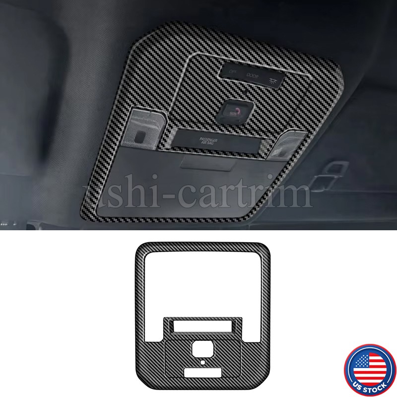 Carbon Fiber For Toyota Tacoma 2024 2025 Reading Light Lamp Frame Cover Trim ABS