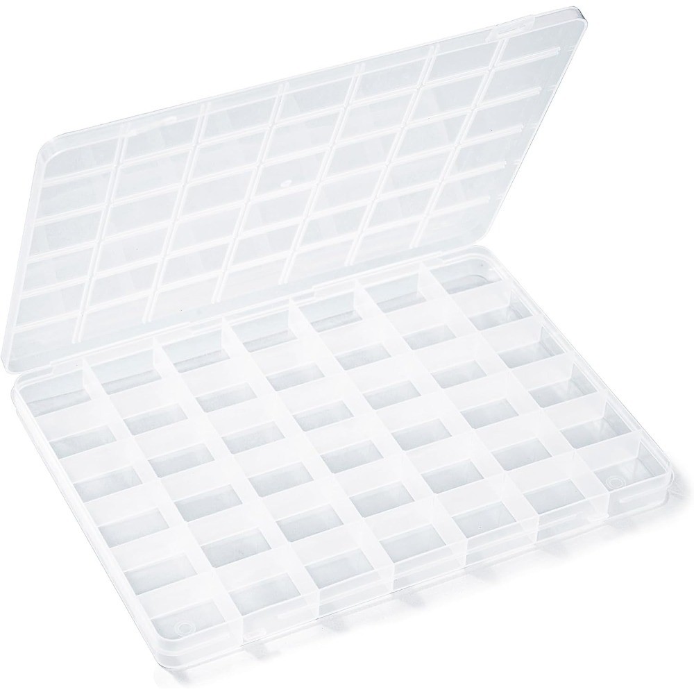 42 Grid Plastic Bead Storage Box Clear Organizer Container with Dividers for
