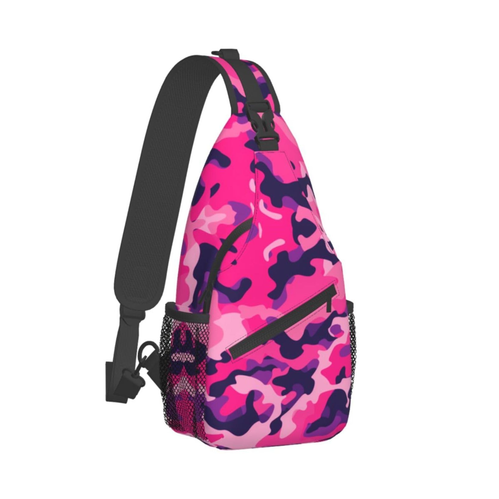 Camouflage Red Sling Backpack Hiking Backpack Crossbody Bag Sports Lightweigh...