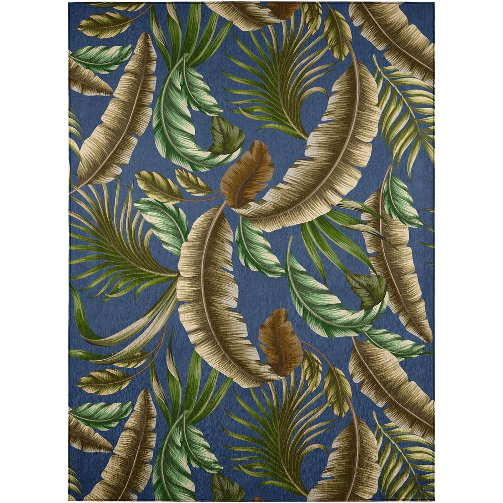 Dalyn Tropics Floral Area Rug Polyester Abstract TC1 Blue Carpet Indoor/Outdoor