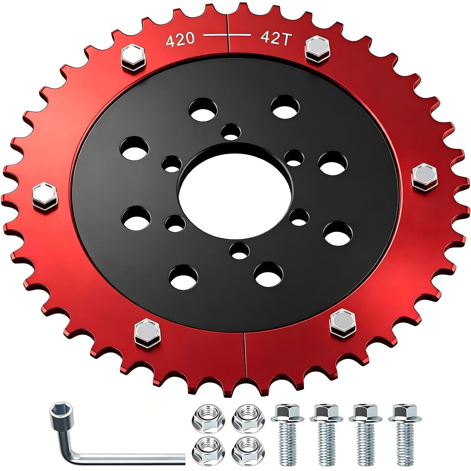 420 Split Sprocket 42 Tooth with Sprocket Hub for CT200U Mini Bike | Mini Bike S