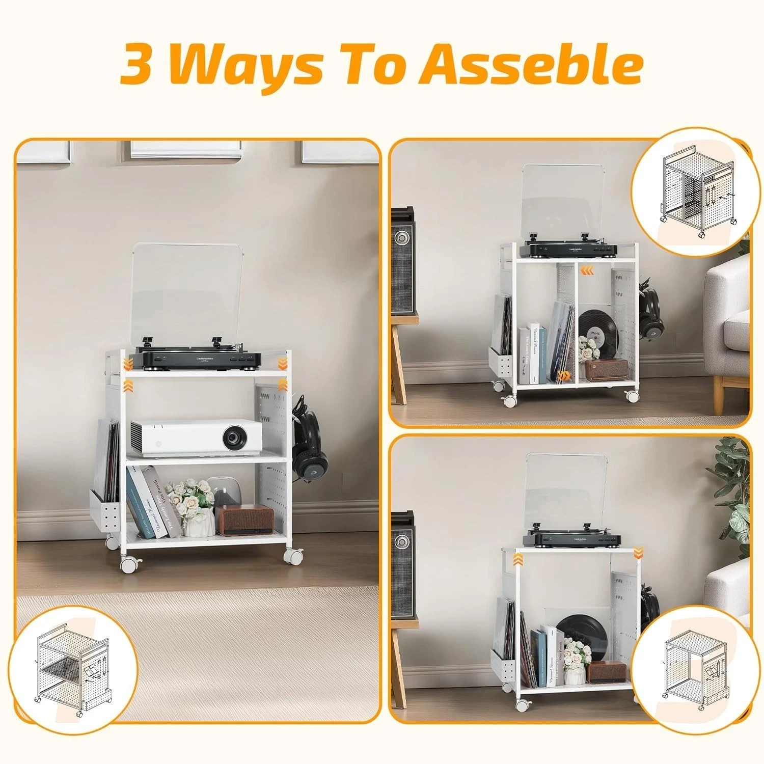 White Video Game Storage Rack for PS5 Xbox Console & Control Organizer Stand