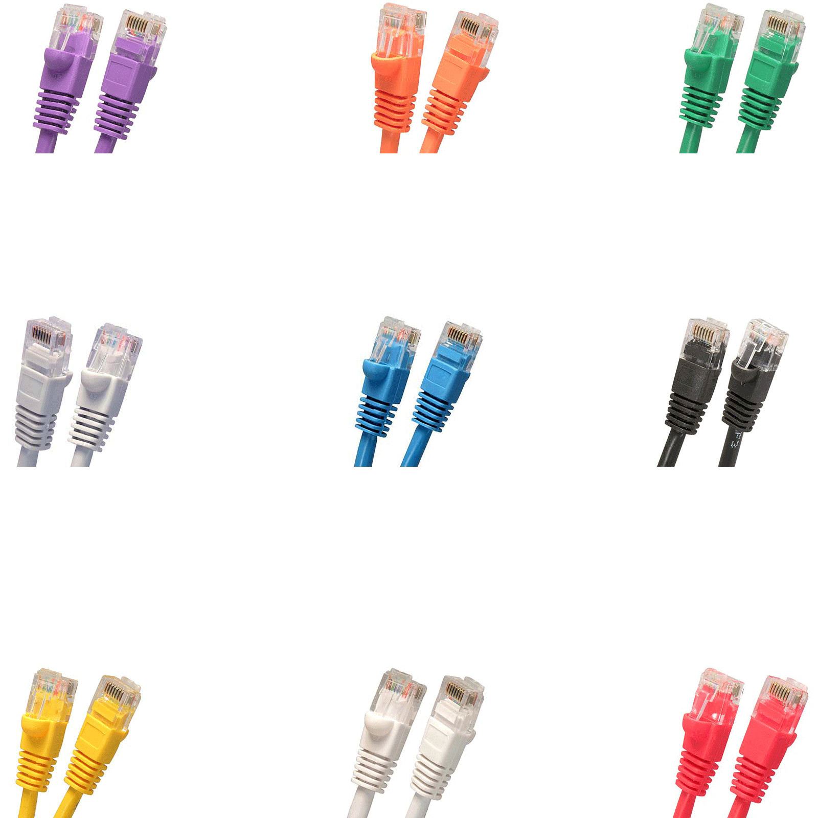 10 Lot UTP 2'ft CAT6  Network LAN Patch Cable Cord 550 MHz RJ45 Pack Ethernet