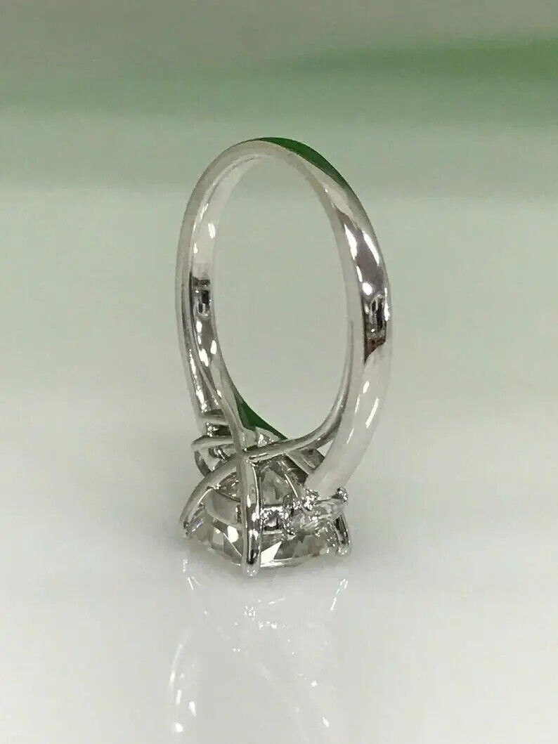 2.30 Ct Cushion Cut Diamond Lab-Created Engagement Ring 925 Sterling Silver