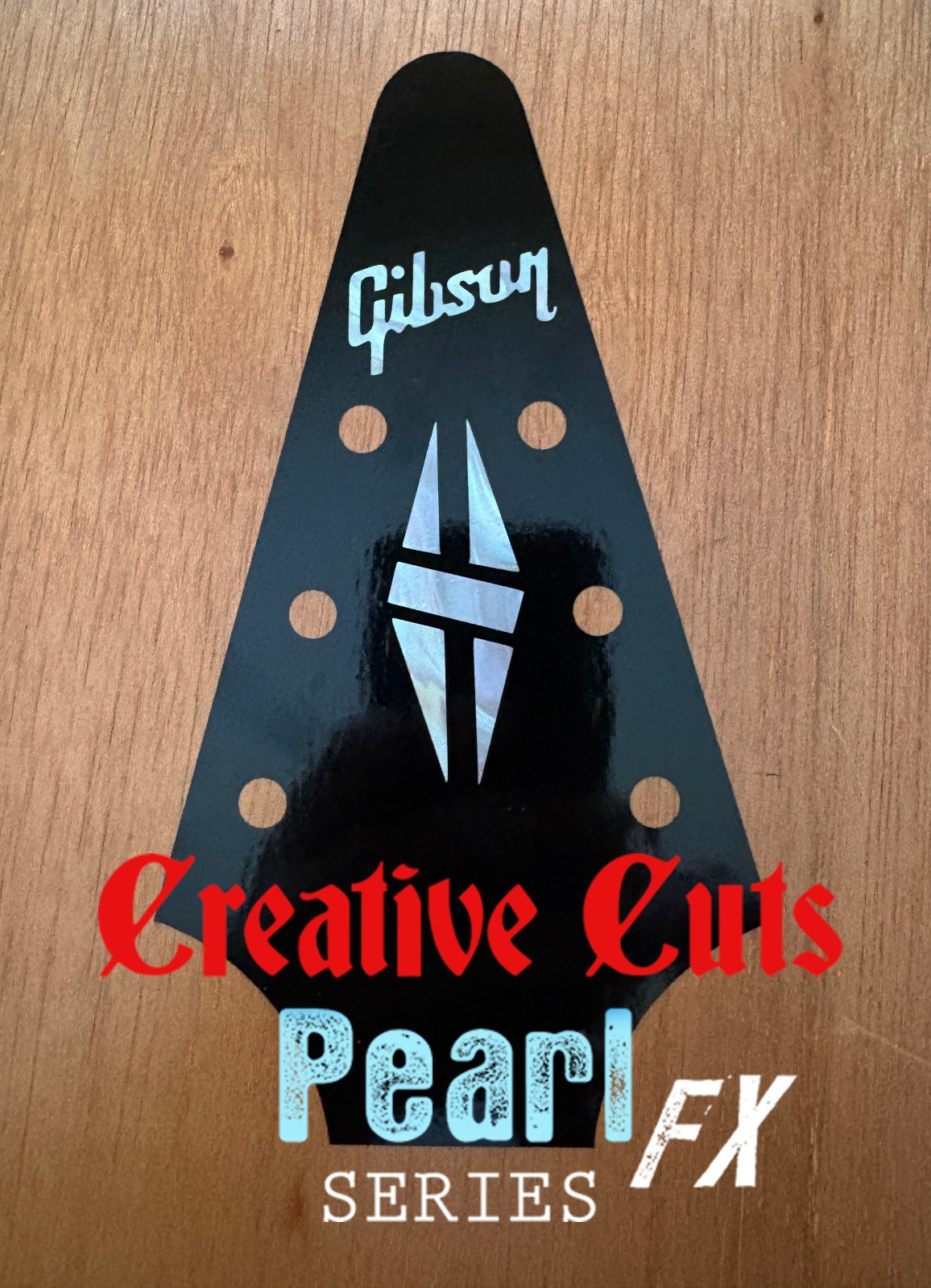 G Split Diamond logo 4 flying V guitar Headstock logo Pearl look Vinyl Decal