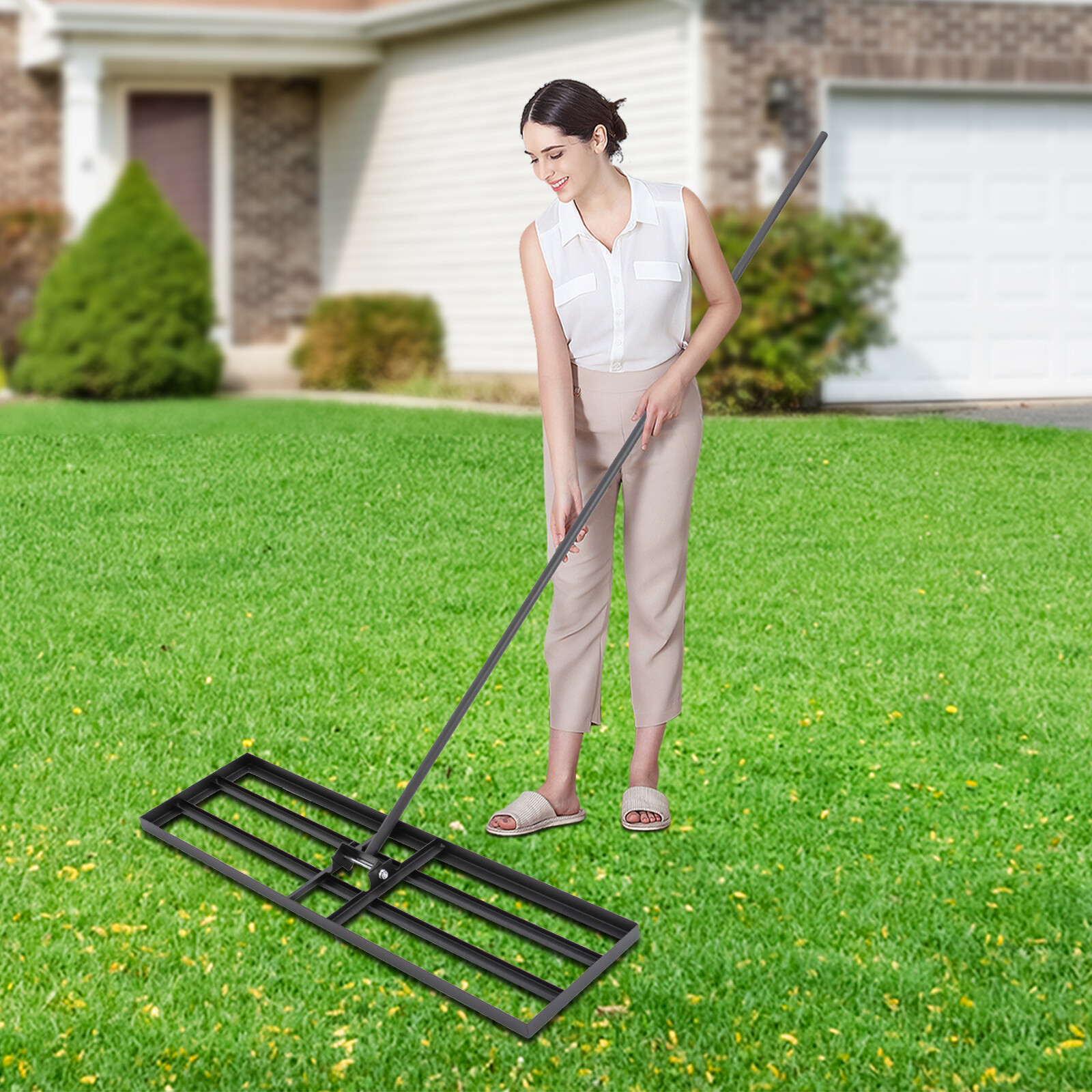 Lawn Leveling Rake 36"x10", Yard Leveling Rake for Grass Soil, Hefty Lawn Leve