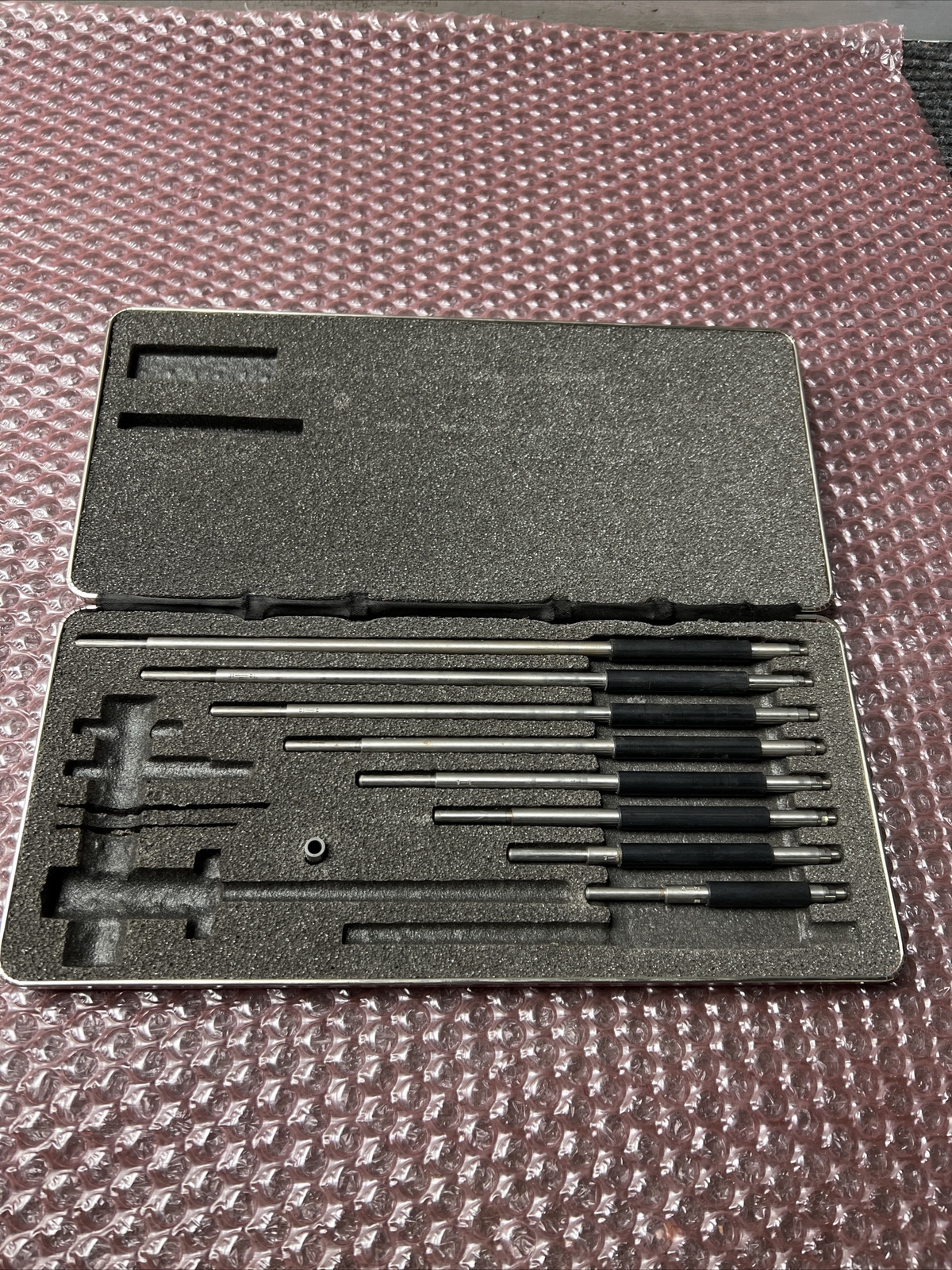 Used 8 Pc Starrett  (Incomplete) 11"-12"  to 4"-5" Depth Gauge