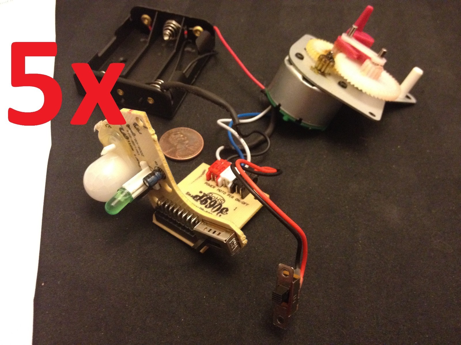 5x mechanical relay timer motion sensor moduel 555 light movement gear motor