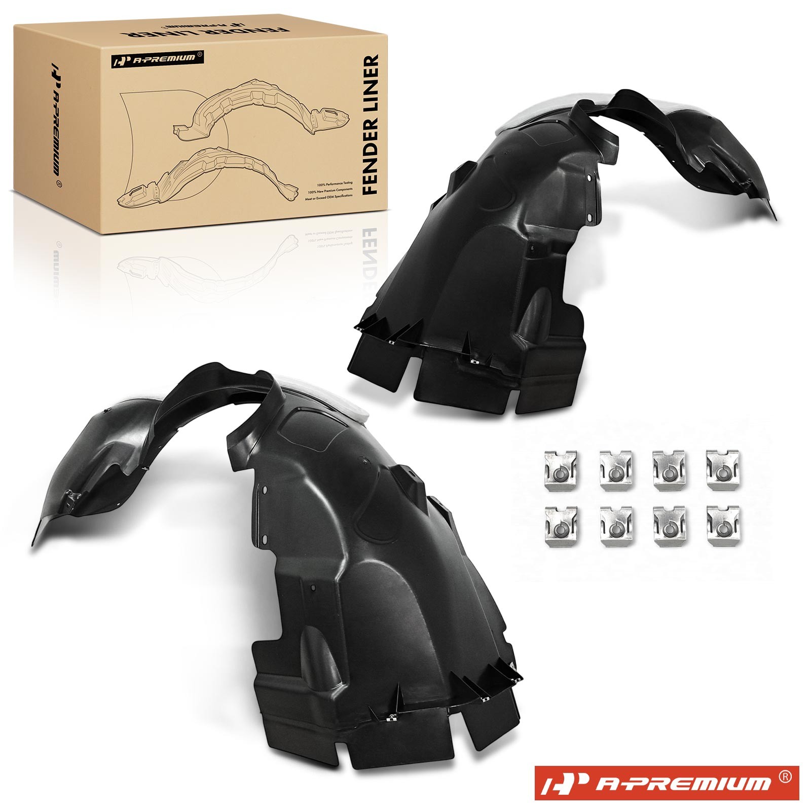 A-Premium 2x Front PP Inner Fender Liners with Insulation Foam for Ford Focus