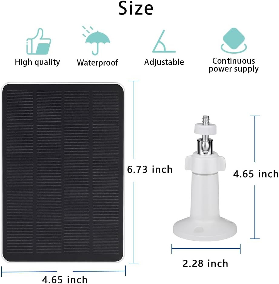 Solar Panel Compatible with Simplisafe Outdoor Camera Series 2 Wireless, 4W 5V