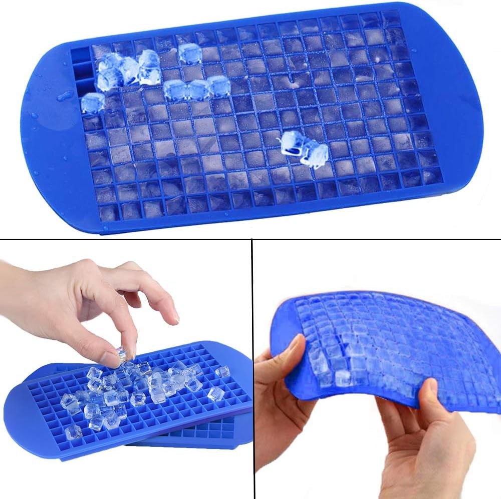 Silicone Mini Ice Cube Trays 2 Pack, 160 Small Ice Cube Molds Easy Release