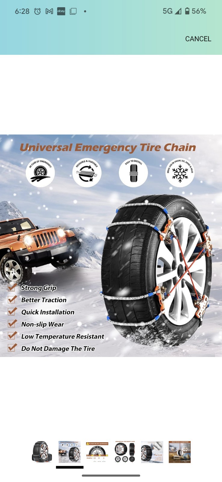 Snow Chains, Tire Chains for SUV Car Pickup Trucks, Universal Adjustable...