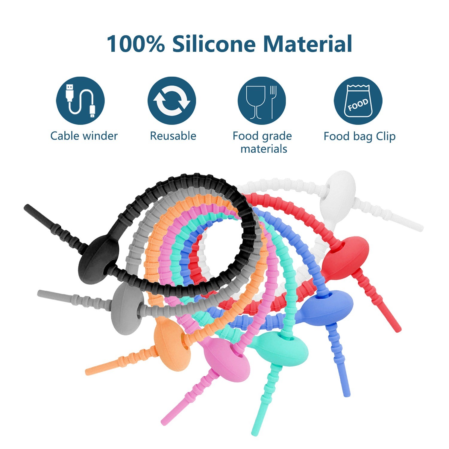Multi Functional Cable Tie Suitable For Data Cables And Home Organizers 4pcs