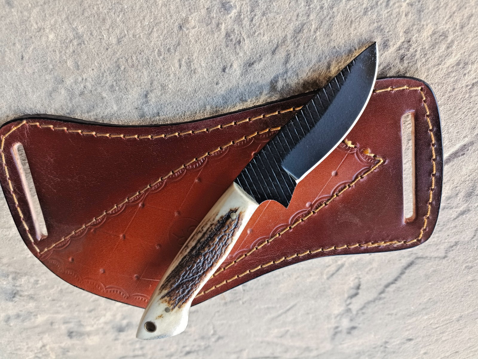 Swap Cut Custom Skinner Knife/Hunting/Bushcraft/Kitchen/ Stag/Antler Handle
