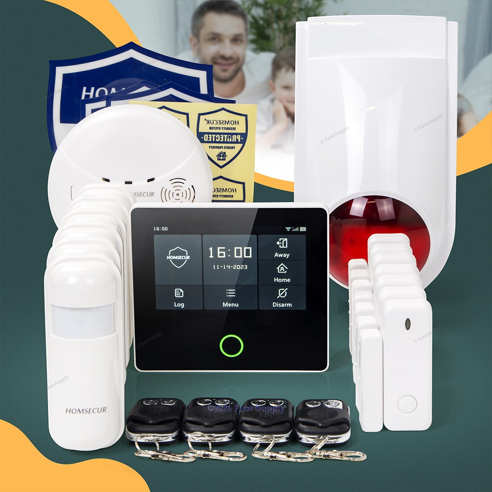HOMSECUR Wireless WIFI 4G LCD SMS Autodial Home House 4.3" Alarm System