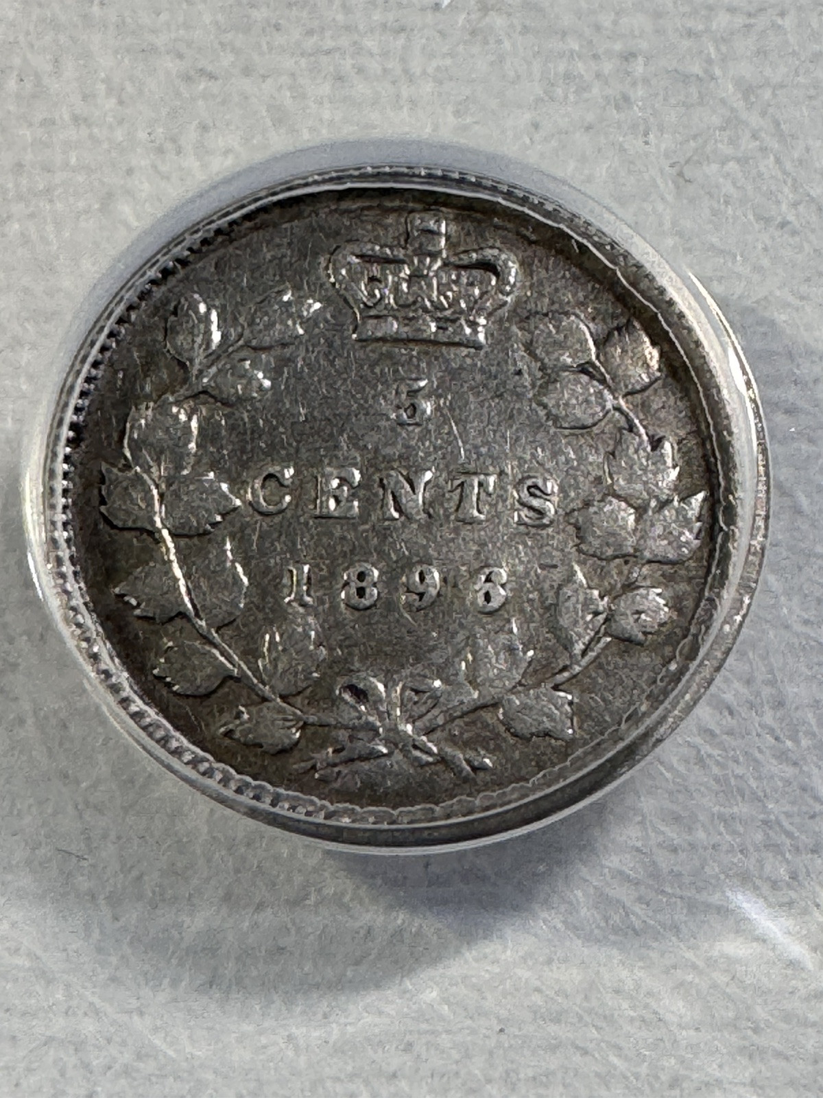 1896 Canada 5 Cents Silver Coin Graded VF 35 Details Cleaned by ANACS
