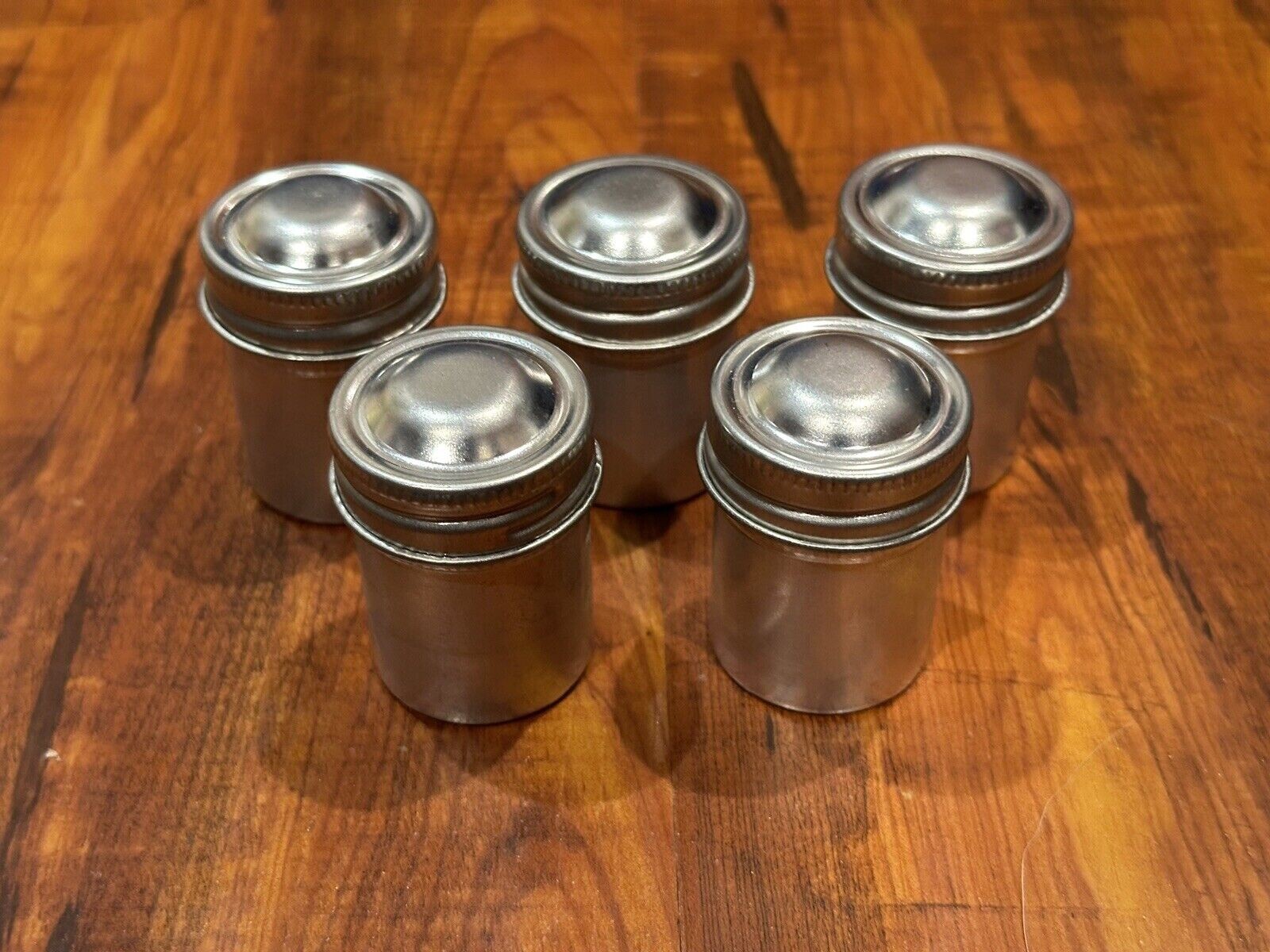 Lot of (5) Vintage Metal Aluminum 35mm Film Can Canisters